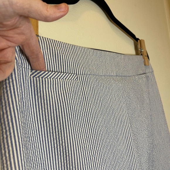 Talbots Blue White Striped Cotton Blend Skirt Sz 8 | Casual Beach Business - Picture 2 of 7